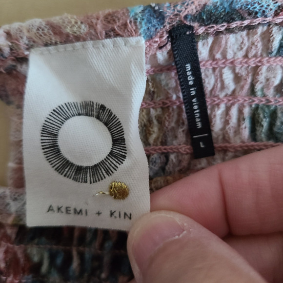 Anthropologie Akemi‎ Kin Fairy Blouse Top SZ Large Cottagecore Sheer Floral Pink - Picture 11 of 13